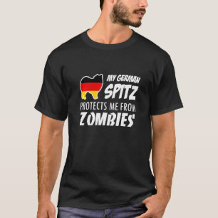Camiseta Mi Espitz Alemán Me Protege De Los Zombis
