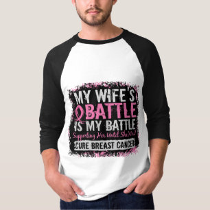 Camiseta Mi esposa del cáncer de pecho demasiado 2 de la