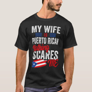 Camiseta Mi esposa es bandera de Puerto Rico