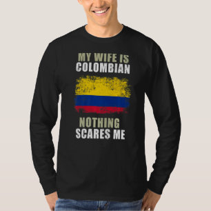 Camiseta Mi esposa es colombiana, nada me asusta