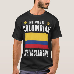 Camiseta Mi esposa es colombiana, nada me asusta