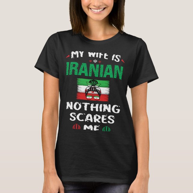 Camiseta Mi esposa es iraní, patrimonio de Irán, tiene su b (Anverso)
