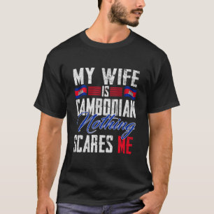 Camiseta Mi esposa es la bandera de Camboya del patrimonio