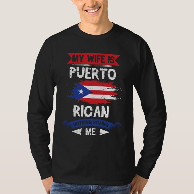 Camiseta Mi esposa es la raíz del patrimonio puertorriqueño (Anverso)