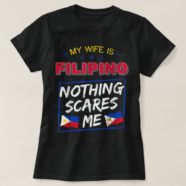 Camiseta Mi Esposa Es La República Filipina De Filipinas Ro (Diseño del anverso)
