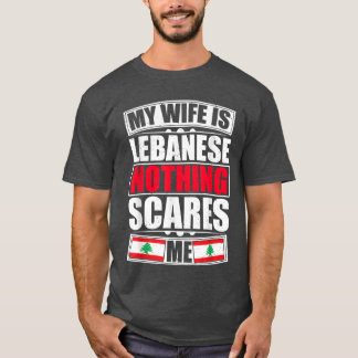Camiseta Mi esposa es libanesa, nada me asusta bandera liba