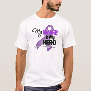 Camiseta Mi esposa es mi héroe - cinta púrpura