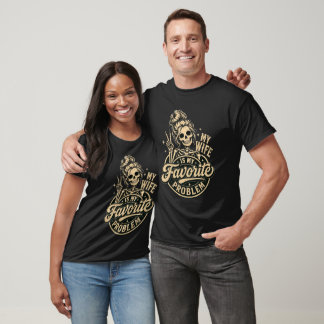 Camiseta Mi esposa es mi problema favorito Humor de Rock
