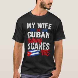 Camiseta Mi esposa es Patrimonio cubano de Cuba Roots Flag 