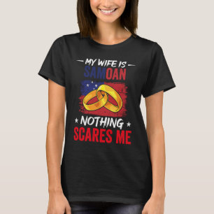 Camiseta Mi esposa es samoana, nada me asusta la raíz de la