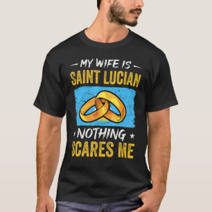 Camiseta Mi Esposa Es Santa Lucía Nada Me Da Miedo Lucía Hu
