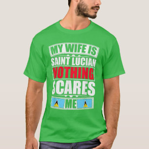 Camiseta Mi Esposa Es Santa Lucía Nada Me Da Miedo Saint Lu