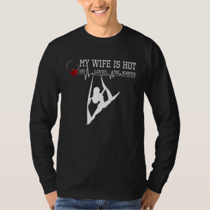 Camiseta Mi esposa es sexy y ama los nudos yoga aéreo aeri