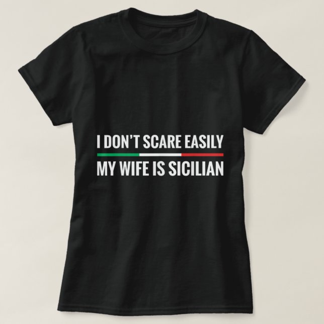Camiseta Mi esposa es siciliana graciosa Sicilia italiana-e (Diseño del anverso)