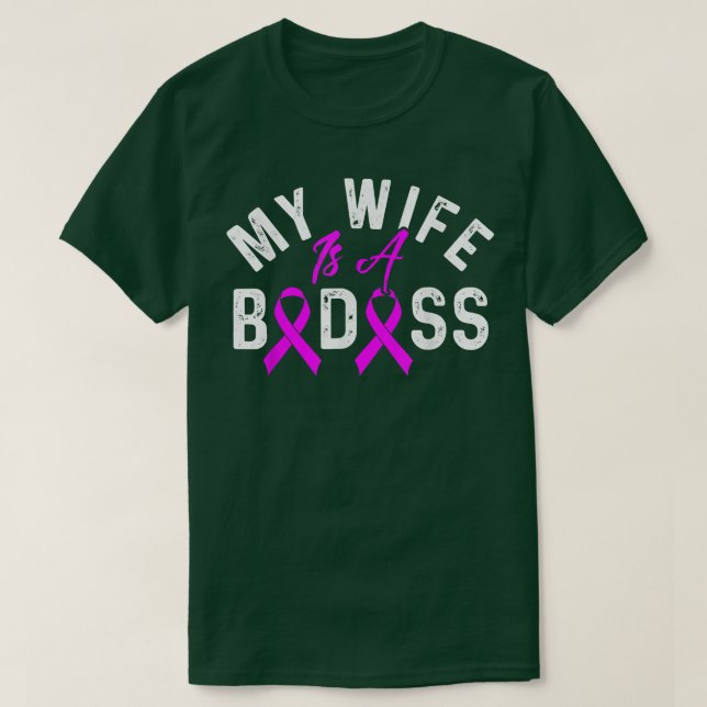 Camiseta Mi esposa es un cáncer de mama candente (Diseño del anverso)