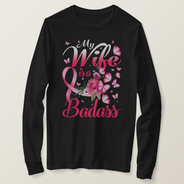 Camiseta Mi esposa es un cáncer de mama candente (Anverso del diseño)