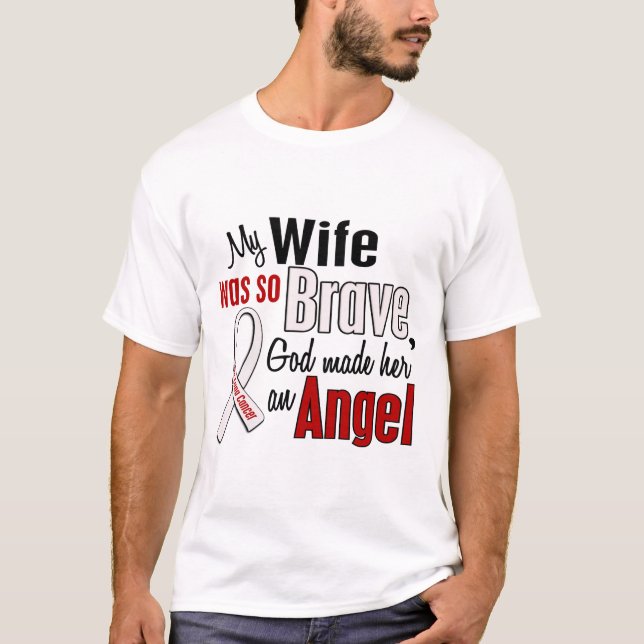 Camiseta Mi esposa es un cáncer de pulmón del ángel (Anverso)