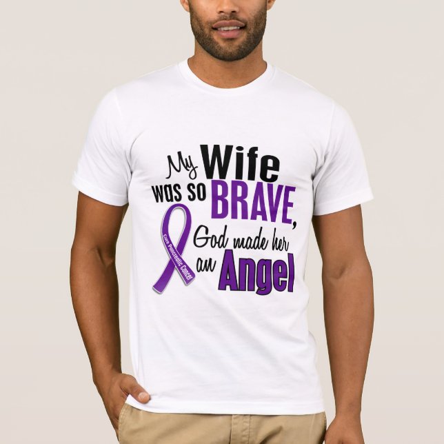 Camiseta Mi esposa es un cáncer pancreático del ángel (Anverso)