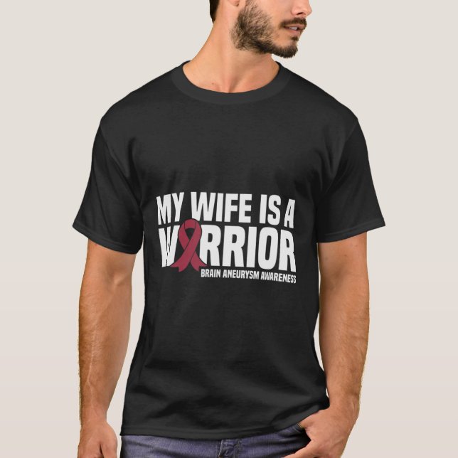 Camiseta Mi esposa es una guerrera consciente del neuralism (Anverso)