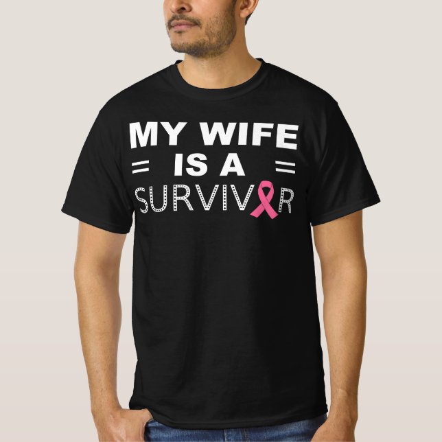 Camiseta Mi esposa es una sobreviviente - Conciencia sobre  (Anverso)
