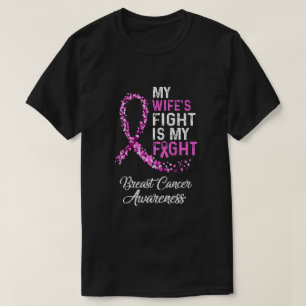 Camiseta Mi esposa lucha es contra el cáncer de mama