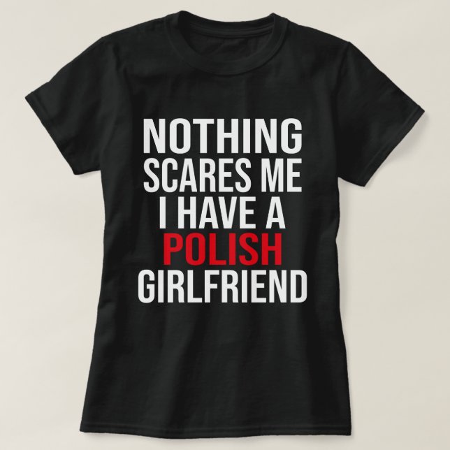 Camiseta Mi esposa no es polaca, nada me asusta (Diseño del anverso)