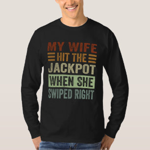 Camiseta Mi esposa se ganó el gordo cuando deslizó a la der