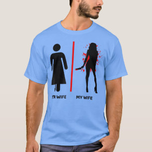 Camiseta Mi Esposa, Su Esposa Asesina De Halloween.