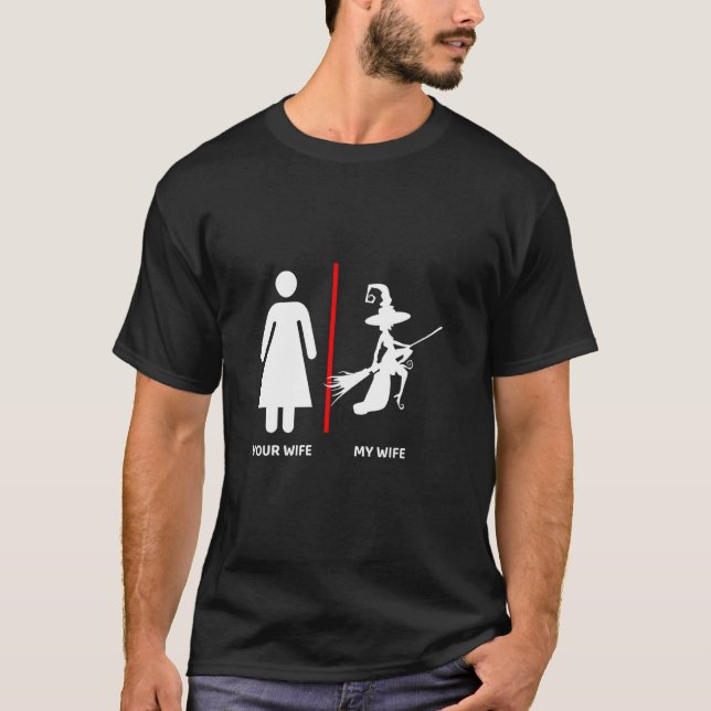 Camiseta Mi Esposa Tu Esposa Halloween Fiesta Trick O T (Anverso)