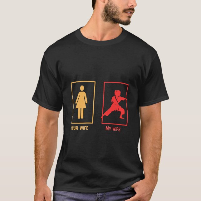 Camiseta Mi esposa vs. su esposa | karate (Anverso)