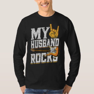 Camiseta Mi esposo roza la guitarra electrónica de rock