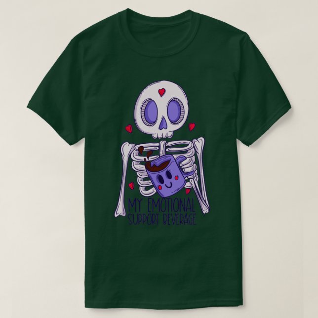 Camiseta Mi esqueleto de bebida de apoyo emocional (Diseño del anverso)
