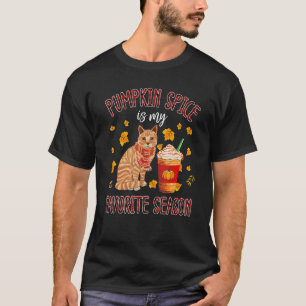 Camiseta Mi estación favorita es Pumpkin Spice   Gato Otoño