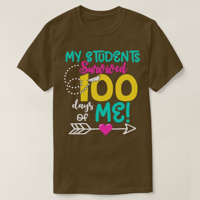 Camiseta Mi estudiante sobrevivió a 100 días de mi 100º Día (Diseño del anverso)