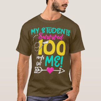 Camiseta Mi estudiante sobrevivió a 100 días de mi 100º Día