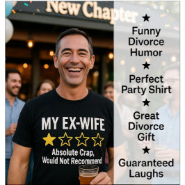 Camiseta Mi ex esposa 1 estrella reseña humor divertido div