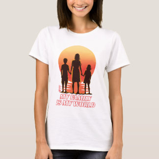 Camiseta Mi Familia Es Mi Mundo Mujeres Blancas
