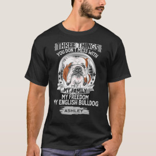 Camiseta Mi familia mi Bulldog inglés ama al perro