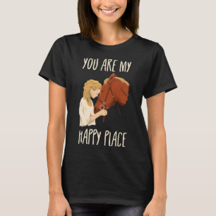 Camiseta Mi feliz lugar Caballo de Caballo Montando Ecuestr