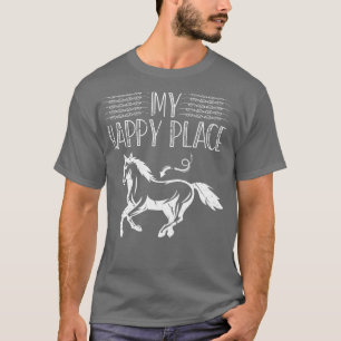 Camiseta Mi feliz lugar de equitación ecuestre