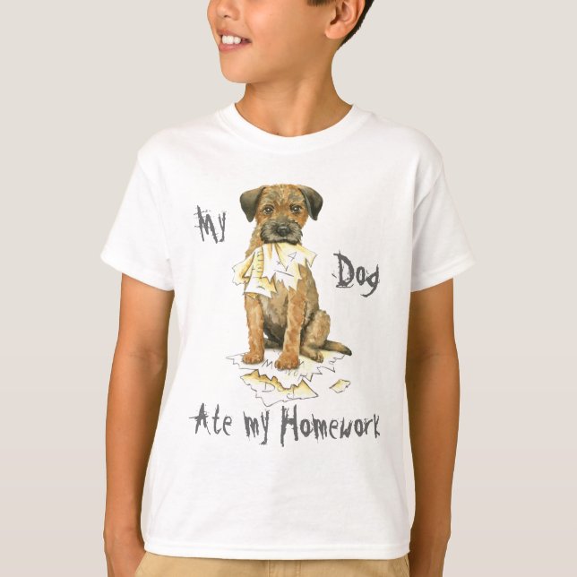 Camiseta Mi frontera Terrier comió mi preparación (Anverso)