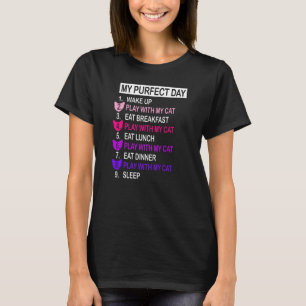 Camiseta Mi Gato del Día Perfecto Amantes Funny Guay Kitten