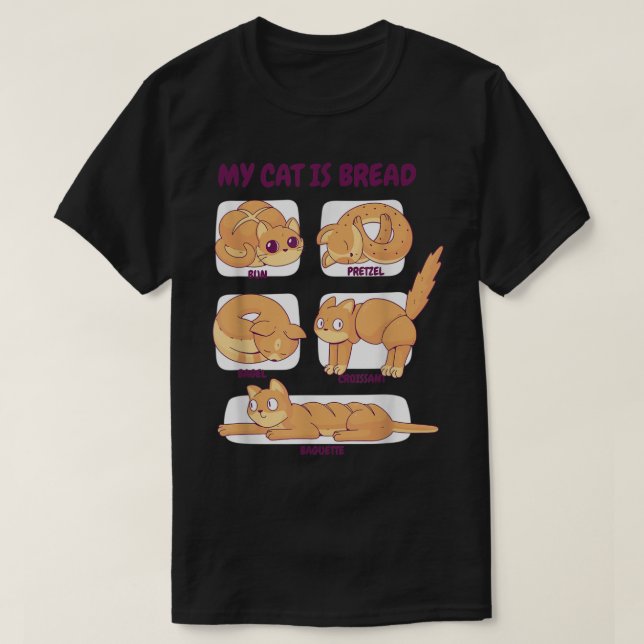 Camiseta Mi Gato Es Divertido De Pan Posos De Gato (Diseño del anverso)