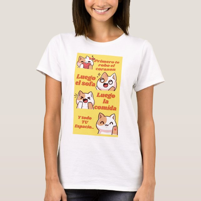Camiseta mi gato es dueno de todo (Anverso)