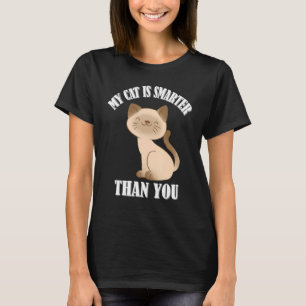 Camiseta Mi gato es más inteligente que tú, gracioso meme d