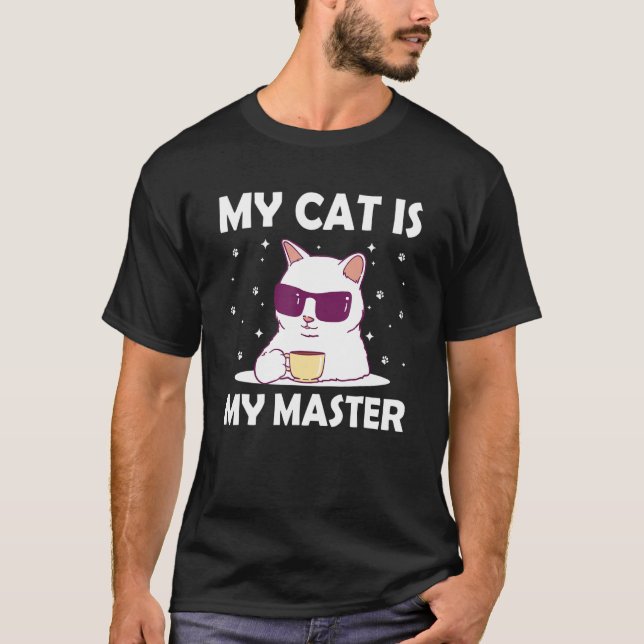 Camiseta Mi Gato Es Mi Amo Gracioso Humor De Gato De Amante (Anverso)