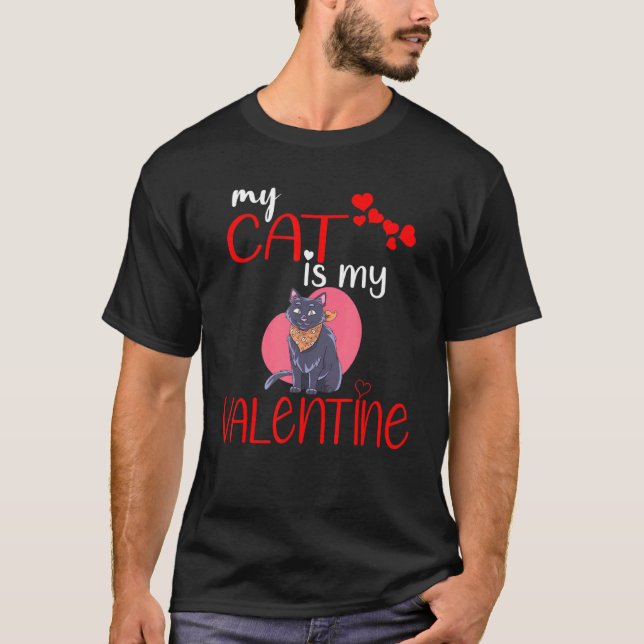 Camiseta Mi Gato Es Mi Día De San Valentín De San Valentín (Anverso)