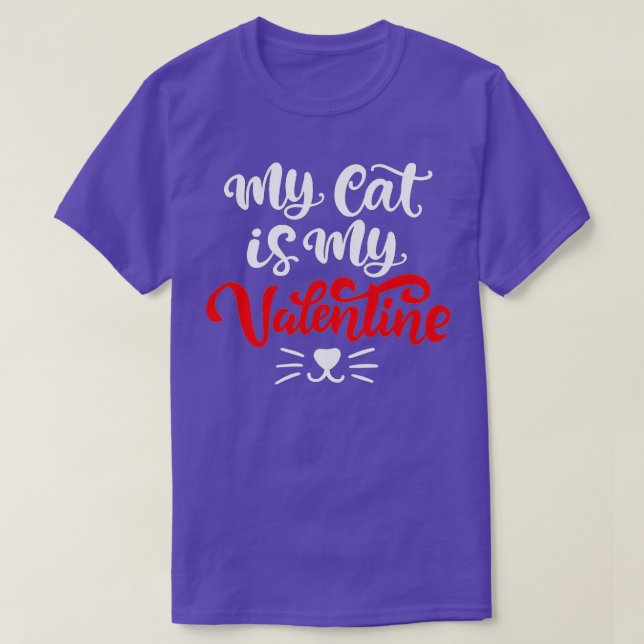 Camiseta Mi Gato Es Mi Día de San Valentín De San Valentín. (Diseño del anverso)