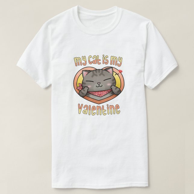 Camiseta Mi gato es mi gato de San Valentín (Diseño del anverso)