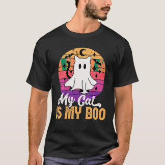 Camiseta Mi Gato Es Mi Gato Fantasma Halloween Gracioso Pun